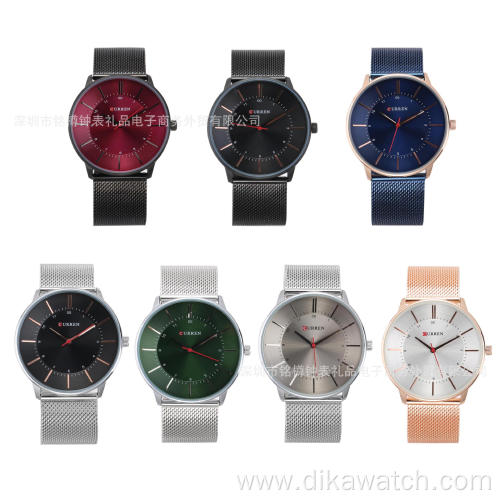 Curren 8303 Ultra Thin Men's Wristwatch Stainless Steel Sport Casual Wrist Watches Rose Gold Waterproof Luxury Man Clock Reloj